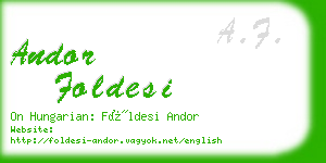 andor foldesi business card